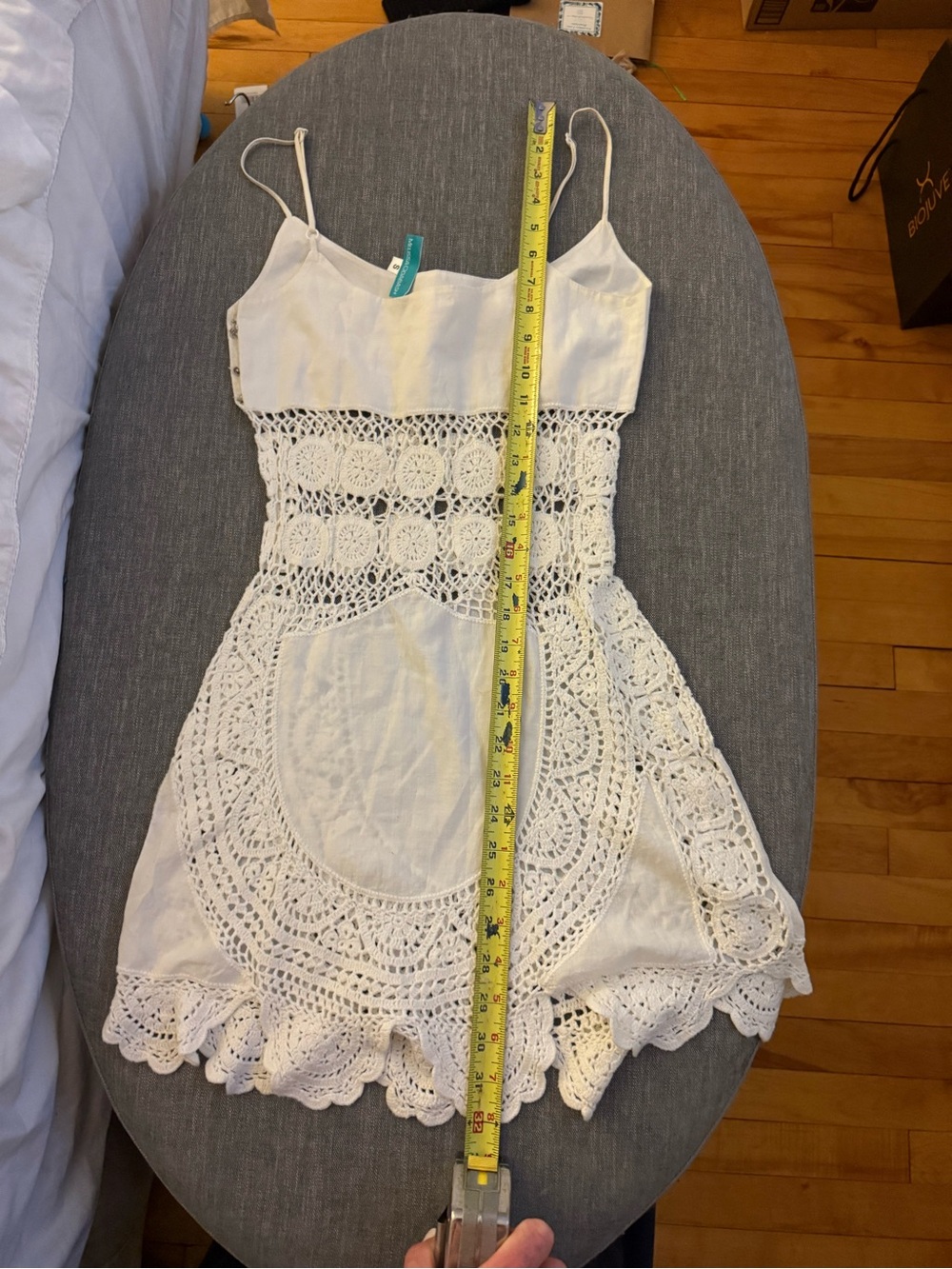 Melissa Odabash White Crochet Mini Dress | Size S | Resort Beach Cover Up - Picture 7 of 7